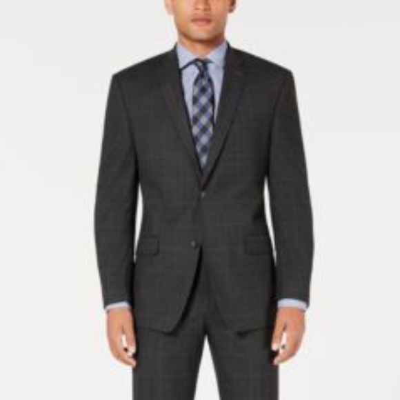 Marc New York Mens Modern-Fit Stretch Gray Jacket